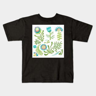 Elegance Seamless pattern with flowers, vector floral illustration in vintage style Kids T-Shirt